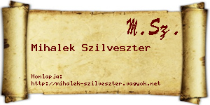 Mihalek Szilveszter névjegykártya